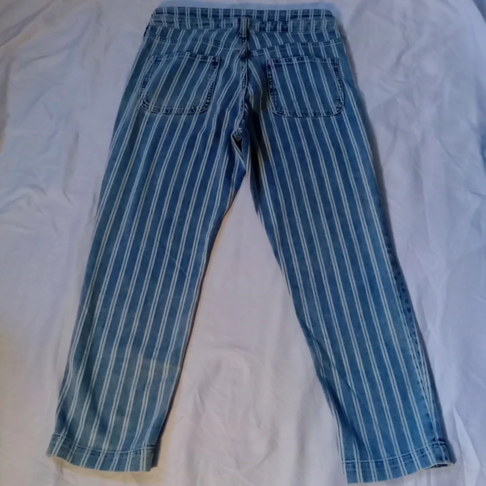 Pilcro and the Letterpress high Rise Slim, Striped Acid Wash ,Size 29